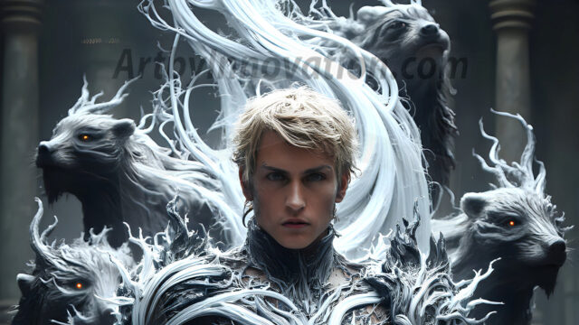 AI male art photos with a fantastical atmosphere. Imagine a Hogwarts School of Witchcraft student, from the Harry Potter series, a handsome, beautiful, and attractive, shirtless young teenage boy, standing firm against a threat. With a detailed Hogwarts castle background, casting a powerful spell, conjuring creatures based on their assigned house crest. From Demonic snakes, powerful lions, fierce badgers, or a murder of Crows. Dementors floating ominously in a cloudy sky, and sparks, shadows, and cinematic lighting, offering an otherworldly vibe.