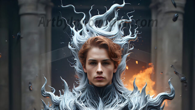 AI male art photos with a fantastical atmosphere. Imagine a Hogwarts School of Witchcraft student, from the Harry Potter series, a handsome, beautiful, and attractive, shirtless young teenage boy, standing firm against a threat. With a detailed Hogwarts castle background, casting a powerful spell, conjuring creatures based on their assigned house crest. From Demonic snakes, powerful lions, fierce badgers, or a murder of Crows. Dementors floating ominously in a cloudy sky, and sparks, shadows, and cinematic lighting, offering an otherworldly vibe.