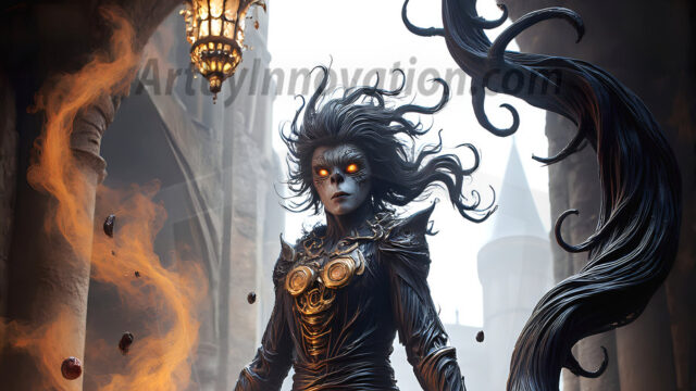 AI male art photos with a fantastical atmosphere. Imagine a Hogwarts School of Witchcraft student, from the Harry Potter series, a handsome, beautiful, and attractive, shirtless young teenage boy, standing firm against a threat. With a detailed Hogwarts castle background, casting a powerful spell, conjuring creatures based on their assigned house crest. From Demonic snakes, powerful lions, fierce badgers, or a murder of Crows. Dementors floating ominously in a cloudy sky, and sparks, shadows, and cinematic lighting, offering an otherworldly vibe.