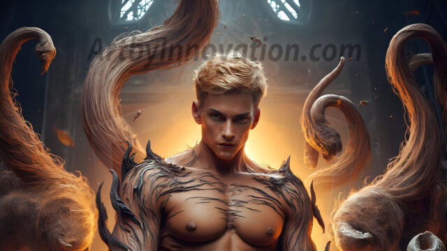 AI male art photos with a fantastical atmosphere. Imagine a Hogwarts School of Witchcraft student, from the Harry Potter series, a handsome, beautiful, and attractive, shirtless young teenage boy, standing firm against a threat. With a detailed Hogwarts castle background, casting a powerful spell, conjuring creatures based on their assigned house crest. From Demonic snakes, powerful lions, fierce badgers, or a murder of Crows. Dementors floating ominously in a cloudy sky, and sparks, shadows, and cinematic lighting, offering an otherworldly vibe.