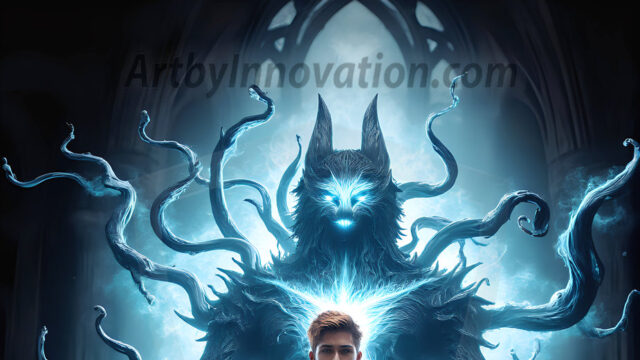 AI male art photos with a fantastical atmosphere. Imagine a Hogwarts School of Witchcraft student, from the Harry Potter series, a handsome, beautiful, and attractive, shirtless young teenage boy, standing firm against a threat. With a detailed Hogwarts castle background, casting a powerful spell, conjuring creatures based on their assigned house crest. From Demonic snakes, powerful lions, fierce badgers, or a murder of Crows. Dementors floating ominously in a cloudy sky, and sparks, shadows, and cinematic lighting, offering an otherworldly vibe.