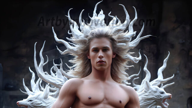 AI male art photos with a fantastical atmosphere. Imagine a Hogwarts School of Witchcraft student, from the Harry Potter series, a handsome, beautiful, and attractive, shirtless young teenage boy, standing firm against a threat. With a detailed Hogwarts castle background, casting a powerful spell, conjuring creatures based on their assigned house crest. From Demonic snakes, powerful lions, fierce badgers, or a murder of Crows. Dementors floating ominously in a cloudy sky, and sparks, shadows, and cinematic lighting, offering an otherworldly vibe.