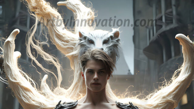 AI male art photos with a fantastical atmosphere. Imagine a Hogwarts School of Witchcraft student, from the Harry Potter series, a handsome, beautiful, and attractive, shirtless young teenage boy, standing firm against a threat. With a detailed Hogwarts castle background, casting a powerful spell, conjuring creatures based on their assigned house crest. From Demonic snakes, powerful lions, fierce badgers, or a murder of Crows. Dementors floating ominously in a cloudy sky, and sparks, shadows, and cinematic lighting, offering an otherworldly vibe.