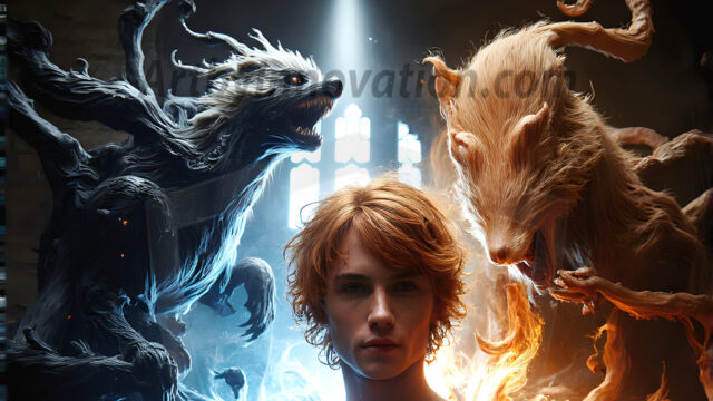 AI male art photos with a fantastical atmosphere. Imagine a Hogwarts School of Witchcraft student, from the Harry Potter series, a handsome, beautiful, and attractive, shirtless young teenage boy, standing firm against a threat. With a detailed Hogwarts castle background, casting a powerful spell, conjuring creatures based on their assigned house crest. From Demonic snakes, powerful lions, fierce badgers, or a murder of Crows. Dementors floating ominously in a cloudy sky, and sparks, shadows, and cinematic lighting, offering an otherworldly vibe.