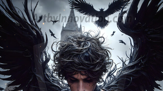 AI male art photos with a fantastical atmosphere. Imagine a Hogwarts School of Witchcraft student, from the Harry Potter series, a handsome, beautiful, and attractive, shirtless young teenage boy, standing firm against a threat. With a detailed Hogwarts castle background, casting a powerful spell, conjuring creatures based on their assigned house crest. From Demonic snakes, powerful lions, fierce badgers, or a murder of Crows. Dementors floating ominously in a cloudy sky, and sparks, shadows, and cinematic lighting, offering an otherworldly vibe.