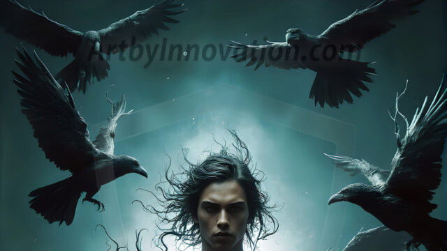 AI male art photos with a fantastical atmosphere. Imagine a Hogwarts School of Witchcraft student, from the Harry Potter series, a handsome, beautiful, and attractive, shirtless young teenage boy, standing firm against a threat. With a detailed Hogwarts castle background, casting a powerful spell, conjuring creatures based on their assigned house crest. From Demonic snakes, powerful lions, fierce badgers, or a murder of Crows. Dementors floating ominously in a cloudy sky, and sparks, shadows, and cinematic lighting, offering an otherworldly vibe.