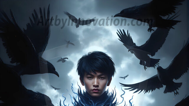 AI male art photos with a fantastical atmosphere. Imagine a Hogwarts School of Witchcraft student, from the Harry Potter series, a handsome, beautiful, and attractive, shirtless young teenage boy, standing firm against a threat. With a detailed Hogwarts castle background, casting a powerful spell, conjuring creatures based on their assigned house crest. From Demonic snakes, powerful lions, fierce badgers, or a murder of Crows. Dementors floating ominously in a cloudy sky, and sparks, shadows, and cinematic lighting, offering an otherworldly vibe.