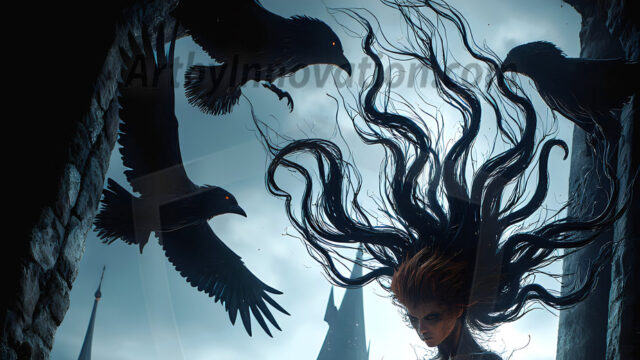 AI male art photos with a fantastical atmosphere. Imagine a Hogwarts School of Witchcraft student, from the Harry Potter series, a handsome, beautiful, and attractive, shirtless young teenage boy, standing firm against a threat. With a detailed Hogwarts castle background, casting a powerful spell, conjuring creatures based on their assigned house crest. From Demonic snakes, powerful lions, fierce badgers, or a murder of Crows. Dementors floating ominously in a cloudy sky, and sparks, shadows, and cinematic lighting, offering an otherworldly vibe.