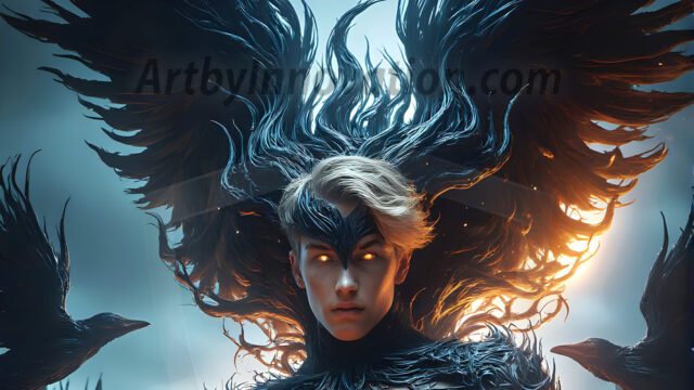 AI male art photos with a fantastical atmosphere. Imagine a Hogwarts School of Witchcraft student, from the Harry Potter series, a handsome, beautiful, and attractive, shirtless young teenage boy, standing firm against a threat. With a detailed Hogwarts castle background, casting a powerful spell, conjuring creatures based on their assigned house crest. From Demonic snakes, powerful lions, fierce badgers, or a murder of Crows. Dementors floating ominously in a cloudy sky, and sparks, shadows, and cinematic lighting, offering an otherworldly vibe.