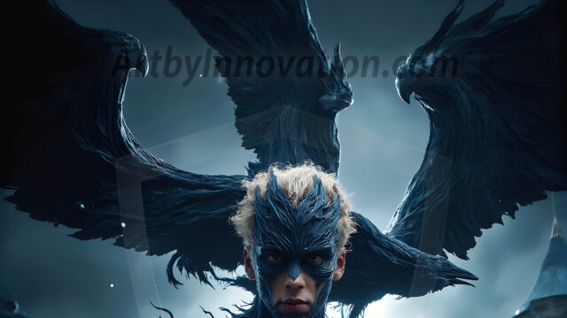 AI male art photos with a fantastical atmosphere. Imagine a Hogwarts School of Witchcraft student, from the Harry Potter series, a handsome, beautiful, and attractive, shirtless young teenage boy, standing firm against a threat. With a detailed Hogwarts castle background, casting a powerful spell, conjuring creatures based on their assigned house crest. From Demonic snakes, powerful lions, fierce badgers, or a murder of Crows. Dementors floating ominously in a cloudy sky, and sparks, shadows, and cinematic lighting, offering an otherworldly vibe.