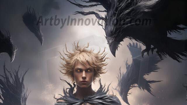 AI male art photos with a fantastical atmosphere. Imagine a Hogwarts School of Witchcraft student, from the Harry Potter series, a handsome, beautiful, and attractive, shirtless young teenage boy, standing firm against a threat. With a detailed Hogwarts castle background, casting a powerful spell, conjuring creatures based on their assigned house crest. From Demonic snakes, powerful lions, fierce badgers, or a murder of Crows. Dementors floating ominously in a cloudy sky, and sparks, shadows, and cinematic lighting, offering an otherworldly vibe.