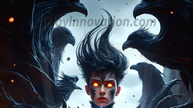 AI male art photos with a fantastical atmosphere. Imagine a Hogwarts School of Witchcraft student, from the Harry Potter series, a handsome, beautiful, and attractive, shirtless young teenage boy, standing firm against a threat. With a detailed Hogwarts castle background, casting a powerful spell, conjuring creatures based on their assigned house crest. From Demonic snakes, powerful lions, fierce badgers, or a murder of Crows. Dementors floating ominously in a cloudy sky, and sparks, shadows, and cinematic lighting, offering an otherworldly vibe.