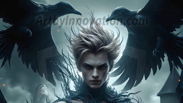 AI male art photos with a fantastical atmosphere. Imagine a Hogwarts School of Witchcraft student, from the Harry Potter series, a handsome, beautiful, and attractive, shirtless young teenage boy, standing firm against a threat. With a detailed Hogwarts castle background, casting a powerful spell, conjuring creatures based on their assigned house crest. From Demonic snakes, powerful lions, fierce badgers, or a murder of Crows. Dementors floating ominously in a cloudy sky, and sparks, shadows, and cinematic lighting, offering an otherworldly vibe.