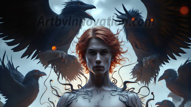 AI male art photos with a fantastical atmosphere. Imagine a Hogwarts School of Witchcraft student, from the Harry Potter series, a handsome, beautiful, and attractive, shirtless young teenage boy, standing firm against a threat. With a detailed Hogwarts castle background, casting a powerful spell, conjuring creatures based on their assigned house crest. From Demonic snakes, powerful lions, fierce badgers, or a murder of Crows. Dementors floating ominously in a cloudy sky, and sparks, shadows, and cinematic lighting, offering an otherworldly vibe.