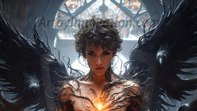 AI male art photos with a fantastical atmosphere. Imagine a Hogwarts School of Witchcraft student, from the Harry Potter series, a handsome, beautiful, and attractive, shirtless young teenage boy, standing firm against a threat. With a detailed Hogwarts castle background, casting a powerful spell, conjuring creatures based on their assigned house crest. From Demonic snakes, powerful lions, fierce badgers, or a murder of Crows. Dementors floating ominously in a cloudy sky, and sparks, shadows, and cinematic lighting, offering an otherworldly vibe.