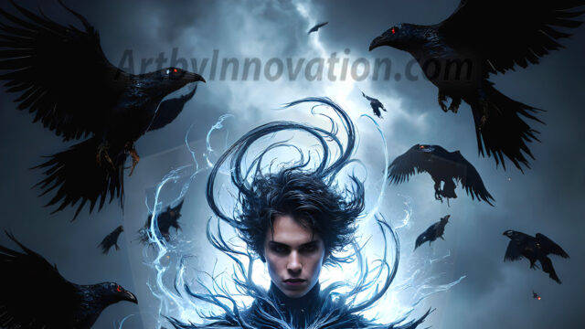 AI male art photos with a fantastical atmosphere. Imagine a Hogwarts School of Witchcraft student, from the Harry Potter series, a handsome, beautiful, and attractive, shirtless young teenage boy, standing firm against a threat. With a detailed Hogwarts castle background, casting a powerful spell, conjuring creatures based on their assigned house crest. From Demonic snakes, powerful lions, fierce badgers, or a murder of Crows. Dementors floating ominously in a cloudy sky, and sparks, shadows, and cinematic lighting, offering an otherworldly vibe.