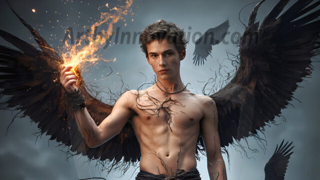 AI male art photos with a fantastical atmosphere. Imagine a Hogwarts School of Witchcraft student, from the Harry Potter series, a handsome, beautiful, and attractive, shirtless young teenage boy, standing firm against a threat. With a detailed Hogwarts castle background, casting a powerful spell, conjuring creatures based on their assigned house crest. From Demonic snakes, powerful lions, fierce badgers, or a murder of Crows. Dementors floating ominously in a cloudy sky, and sparks, shadows, and cinematic lighting, offering an otherworldly vibe.