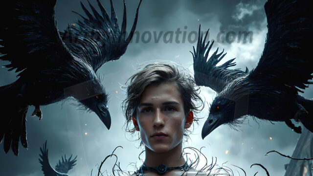 AI male art photos with a fantastical atmosphere. Imagine a Hogwarts School of Witchcraft student, from the Harry Potter series, a handsome, beautiful, and attractive, shirtless young teenage boy, standing firm against a threat. With a detailed Hogwarts castle background, casting a powerful spell, conjuring creatures based on their assigned house crest. From Demonic snakes, powerful lions, fierce badgers, or a murder of Crows. Dementors floating ominously in a cloudy sky, and sparks, shadows, and cinematic lighting, offering an otherworldly vibe.