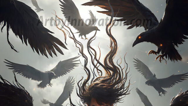 AI male art photos with a fantastical atmosphere. Imagine a Hogwarts School of Witchcraft student, from the Harry Potter series, a handsome, beautiful, and attractive, shirtless young teenage boy, standing firm against a threat. With a detailed Hogwarts castle background, casting a powerful spell, conjuring creatures based on their assigned house crest. From Demonic snakes, powerful lions, fierce badgers, or a murder of Crows. Dementors floating ominously in a cloudy sky, and sparks, shadows, and cinematic lighting, offering an otherworldly vibe.