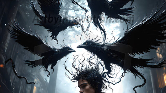 AI male art photos with a fantastical atmosphere. Imagine a Hogwarts School of Witchcraft student, from the Harry Potter series, a handsome, beautiful, and attractive, shirtless young teenage boy, standing firm against a threat. With a detailed Hogwarts castle background, casting a powerful spell, conjuring creatures based on their assigned house crest. From Demonic snakes, powerful lions, fierce badgers, or a murder of Crows. Dementors floating ominously in a cloudy sky, and sparks, shadows, and cinematic lighting, offering an otherworldly vibe.