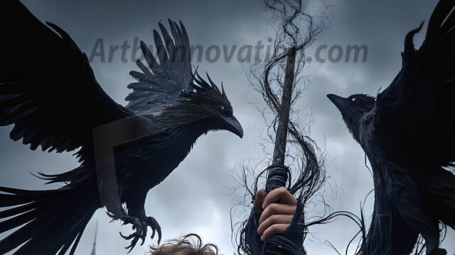 AI male art photos with a fantastical atmosphere. Imagine a Hogwarts School of Witchcraft student, from the Harry Potter series, a handsome, beautiful, and attractive, shirtless young teenage boy, standing firm against a threat. With a detailed Hogwarts castle background, casting a powerful spell, conjuring creatures based on their assigned house crest. From Demonic snakes, powerful lions, fierce badgers, or a murder of Crows. Dementors floating ominously in a cloudy sky, and sparks, shadows, and cinematic lighting, offering an otherworldly vibe.