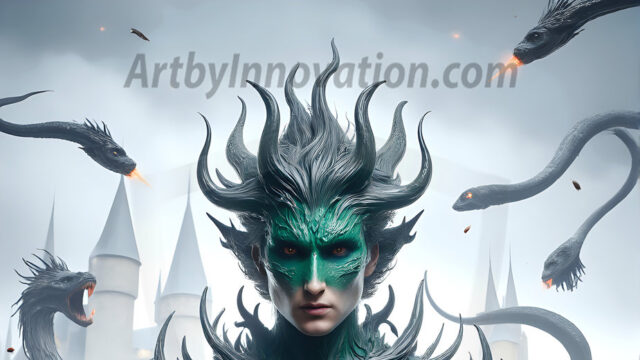 AI male art photos with a fantastical atmosphere. Imagine a Hogwarts School of Witchcraft student, from the Harry Potter series, a handsome, beautiful, and attractive, shirtless young teenage boy, standing firm against a threat. With a detailed Hogwarts castle background, casting a powerful spell, conjuring creatures based on their assigned house crest. From Demonic snakes, powerful lions, fierce badgers, or a murder of Crows. Dementors floating ominously in a cloudy sky, and sparks, shadows, and cinematic lighting, offering an otherworldly vibe.