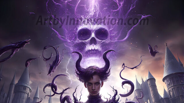 AI male art photos with a fantastical atmosphere. Imagine a Hogwarts School of Witchcraft student, from the Harry Potter series, a handsome, beautiful, and attractive, shirtless young teenage boy, standing firm against a threat. With a detailed Hogwarts castle background, casting a powerful spell, conjuring creatures based on their assigned house crest. From Demonic snakes, powerful lions, fierce badgers, or a murder of Crows. Dementors floating ominously in a cloudy sky, and sparks, shadows, and cinematic lighting, offering an otherworldly vibe.