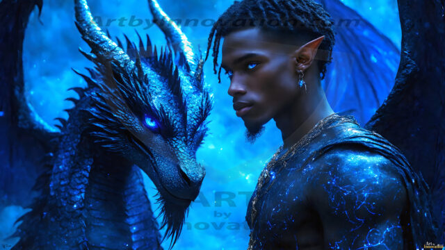 The Dragon Prince - A very attractive shirtless young male prince, with his dragon. The Dragon Prince - A very attractive shirtless young male prince, with a muscular body. Handsome, beautiful facial features, standing next to him a huge dragon, the dragon staring directly at camera, with his piercing eyes, his mouth slightly opened, degerming if we could be a threat.