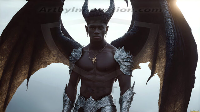 The Dragon Prince - A very attractive shirtless young male prince, with his dragon. The Dragon Prince - A very attractive shirtless young male prince, with a muscular body. Handsome, beautiful facial features, standing next to him a huge dragon, the dragon staring directly at camera, with his piercing eyes, his mouth slightly opened, degerming if we could be a threat.