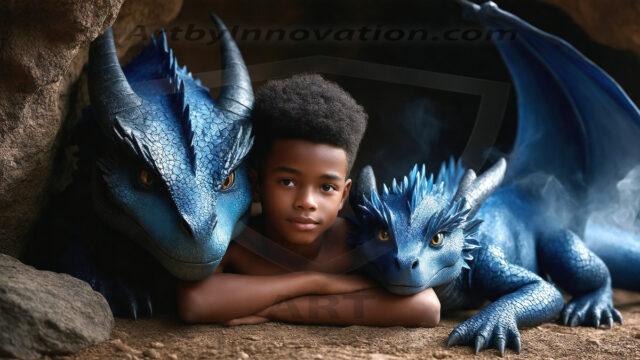 The Dragon Prince - A very attractive shirtless young male prince, with his dragon. The Dragon Prince - A very attractive shirtless young male prince, with a muscular body. Handsome, beautiful facial features, standing next to him a huge dragon, the dragon staring directly at camera, with his piercing eyes, his mouth slightly opened, degerming if we could be a threat.