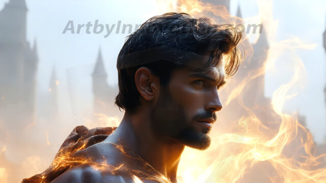 AI-generated abstract art featuring beautiful, handsome, sexy, shirtless, men, boys, lads. Fantasy, elemental mages typically have the ability to manipulate the basic elements, such as fire, water, earth, and air. This can extend to controlling sub-elements like ice, lightning, and sometimes even metal or wood.