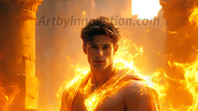 AI-generated abstract art featuring beautiful, handsome, sexy, shirtless, men, boys, lads. Fantasy, elemental mages typically have the ability to manipulate the basic elements, such as fire, water, earth, and air. This can extend to controlling sub-elements like ice, lightning, and sometimes even metal or wood.