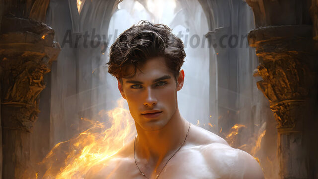 AI-generated abstract art featuring beautiful, handsome, sexy, shirtless, men, boys, lads. Fantasy, elemental mages typically have the ability to manipulate the basic elements, such as fire, water, earth, and air. This can extend to controlling sub-elements like ice, lightning, and sometimes even metal or wood.