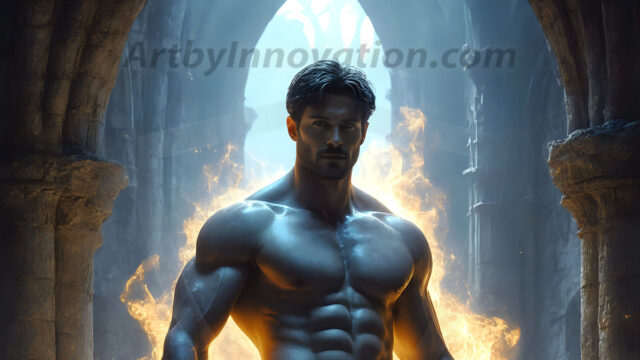 AI-generated abstract art featuring beautiful, handsome, sexy, shirtless, men, boys, lads. Fantasy, elemental mages typically have the ability to manipulate the basic elements, such as fire, water, earth, and air. This can extend to controlling sub-elements like ice, lightning, and sometimes even metal or wood.