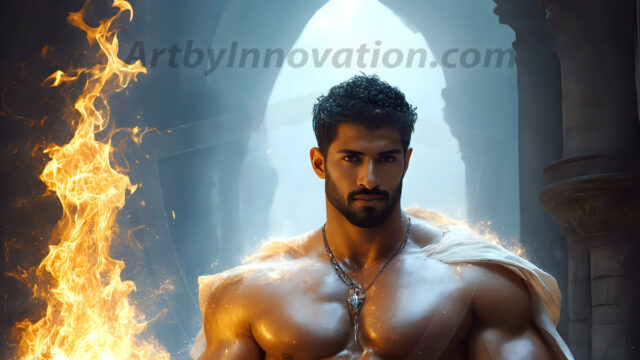 AI-generated abstract art featuring beautiful, handsome, sexy, shirtless, men, boys, lads. Fantasy, elemental mages typically have the ability to manipulate the basic elements, such as fire, water, earth, and air. This can extend to controlling sub-elements like ice, lightning, and sometimes even metal or wood.