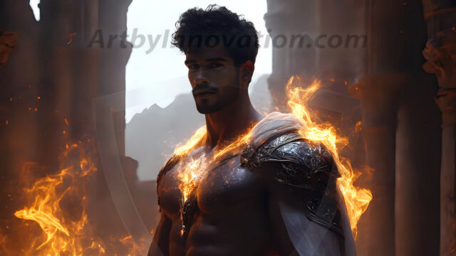 AI-generated abstract art featuring beautiful, handsome, sexy, shirtless, men, boys, lads. Fantasy, elemental mages typically have the ability to manipulate the basic elements, such as fire, water, earth, and air. This can extend to controlling sub-elements like ice, lightning, and sometimes even metal or wood.