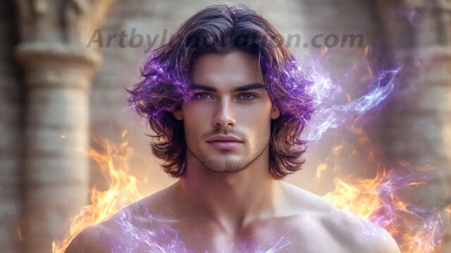 AI-generated abstract art featuring beautiful, handsome, sexy, shirtless, men, boys, lads. Fantasy, elemental mages typically have the ability to manipulate the basic elements, such as fire, water, earth, and air. This can extend to controlling sub-elements like ice, lightning, and sometimes even metal or wood.