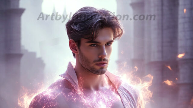 AI-generated abstract art featuring beautiful, handsome, sexy, shirtless, men, boys, lads. Fantasy, elemental mages typically have the ability to manipulate the basic elements, such as fire, water, earth, and air. This can extend to controlling sub-elements like ice, lightning, and sometimes even metal or wood.