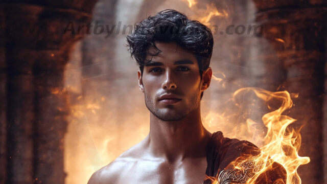 AI-generated abstract art featuring beautiful, handsome, sexy, shirtless, men, boys, lads. Fantasy, elemental mages typically have the ability to manipulate the basic elements, such as fire, water, earth, and air. This can extend to controlling sub-elements like ice, lightning, and sometimes even metal or wood.