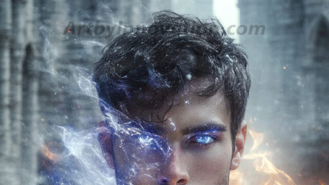 AI-generated abstract art featuring beautiful, handsome, sexy, shirtless, men, boys, lads. Fantasy, elemental mages typically have the ability to manipulate the basic elements, such as fire, water, earth, and air. This can extend to controlling sub-elements like ice, lightning, and sometimes even metal or wood.