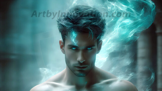 AI-generated abstract art featuring beautiful, handsome, sexy, shirtless, men, boys, lads. Fantasy, elemental mages typically have the ability to manipulate the basic elements, such as fire, water, earth, and air. This can extend to controlling sub-elements like ice, lightning, and sometimes even metal or wood.