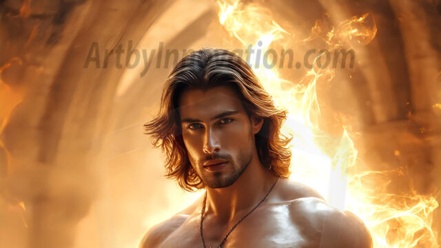 AI-generated abstract art featuring beautiful, handsome, sexy, shirtless, men, boys, lads. Fantasy, elemental mages typically have the ability to manipulate the basic elements, such as fire, water, earth, and air. This can extend to controlling sub-elements like ice, lightning, and sometimes even metal or wood.