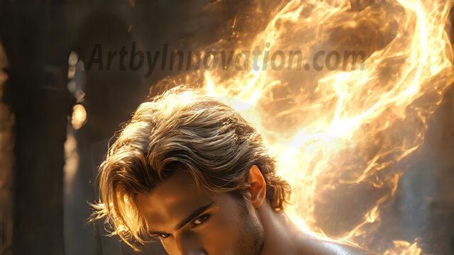 AI-generated abstract art featuring beautiful, handsome, sexy, shirtless, men, boys, lads. Fantasy, elemental mages typically have the ability to manipulate the basic elements, such as fire, water, earth, and air. This can extend to controlling sub-elements like ice, lightning, and sometimes even metal or wood.