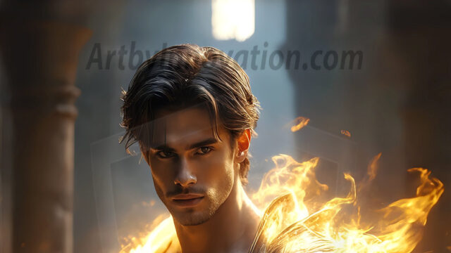 AI-generated abstract art featuring beautiful, handsome, sexy, shirtless, men, boys, lads. Fantasy, elemental mages typically have the ability to manipulate the basic elements, such as fire, water, earth, and air. This can extend to controlling sub-elements like ice, lightning, and sometimes even metal or wood.