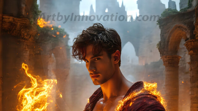 AI-generated abstract art featuring beautiful, handsome, sexy, shirtless, men, boys, lads. Fantasy, elemental mages typically have the ability to manipulate the basic elements, such as fire, water, earth, and air. This can extend to controlling sub-elements like ice, lightning, and sometimes even metal or wood.