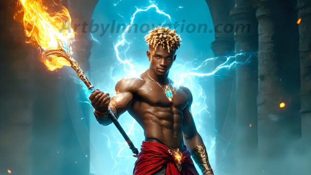 AI-generated abstract art featuring beautiful, handsome, sexy, shirtless, men, boys, lads. Fantasy, elemental mages typically have the ability to manipulate the basic elements, such as fire, water, earth, and air. This can extend to controlling sub-elements like ice, lightning, and sometimes even metal or wood.