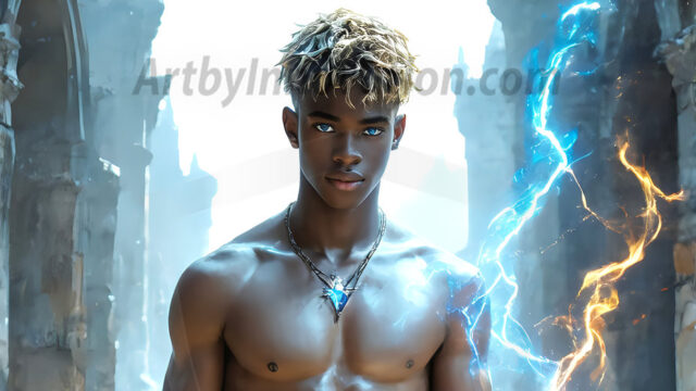 AI-generated abstract art featuring beautiful, handsome, sexy, shirtless, men, boys, lads. Fantasy, elemental mages typically have the ability to manipulate the basic elements, such as fire, water, earth, and air. This can extend to controlling sub-elements like ice, lightning, and sometimes even metal or wood.