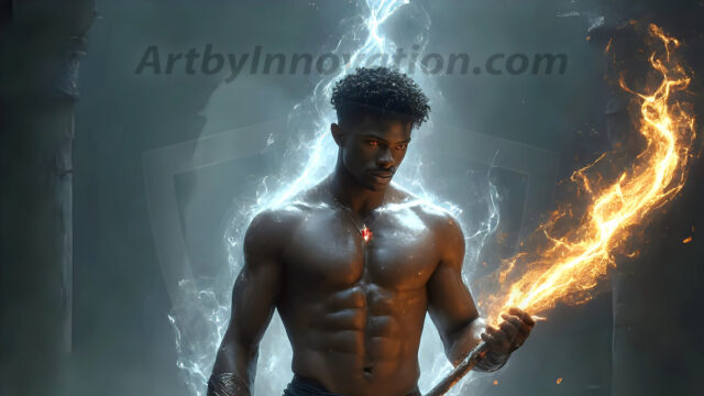 AI-generated abstract art featuring beautiful, handsome, sexy, shirtless, men, boys, lads. Fantasy, elemental mages typically have the ability to manipulate the basic elements, such as fire, water, earth, and air. This can extend to controlling sub-elements like ice, lightning, and sometimes even metal or wood.