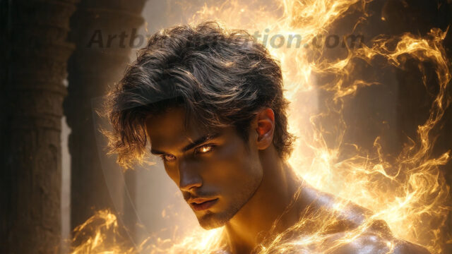 AI-generated abstract art featuring beautiful, handsome, sexy, shirtless, men, boys, lads. Fantasy, elemental mages typically have the ability to manipulate the basic elements, such as fire, water, earth, and air. This can extend to controlling sub-elements like ice, lightning, and sometimes even metal or wood.