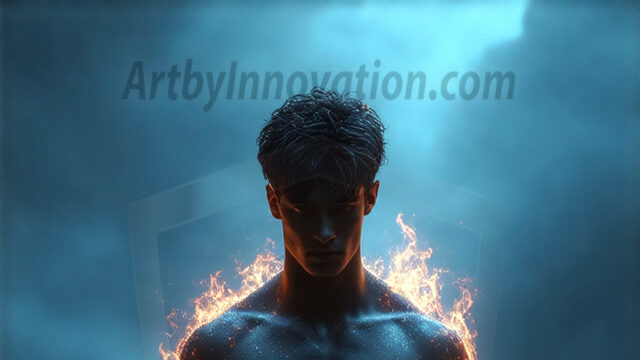 AI-generated abstract art featuring beautiful, handsome, sexy, shirtless, men, boys, lads. Fantasy, elemental mages typically have the ability to manipulate the basic elements, such as fire, water, earth, and air. This can extend to controlling sub-elements like ice, lightning, and sometimes even metal or wood.